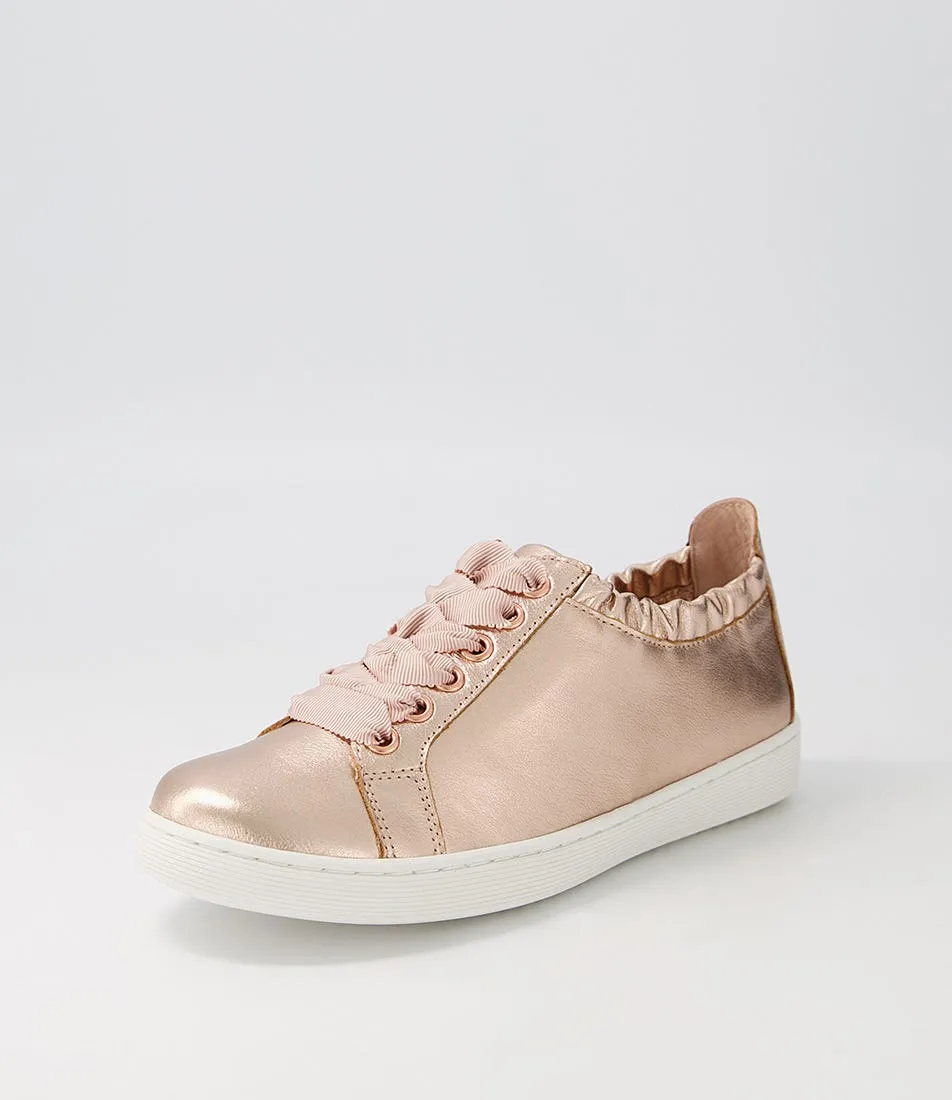 DJANGO & JULIETTE Durst Pale Rose Gold White Leather Sneakers