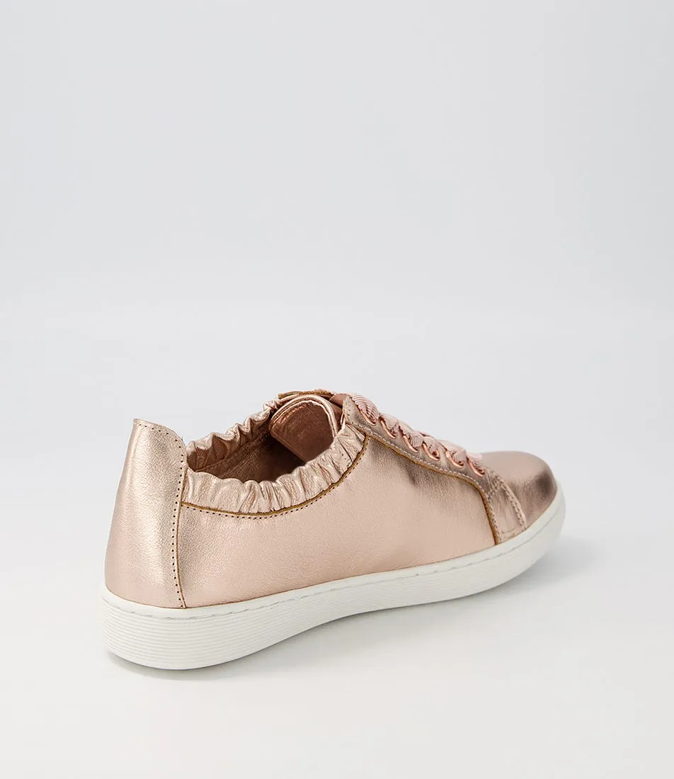 DJANGO & JULIETTE Durst Pale Rose Gold White Leather Sneakers