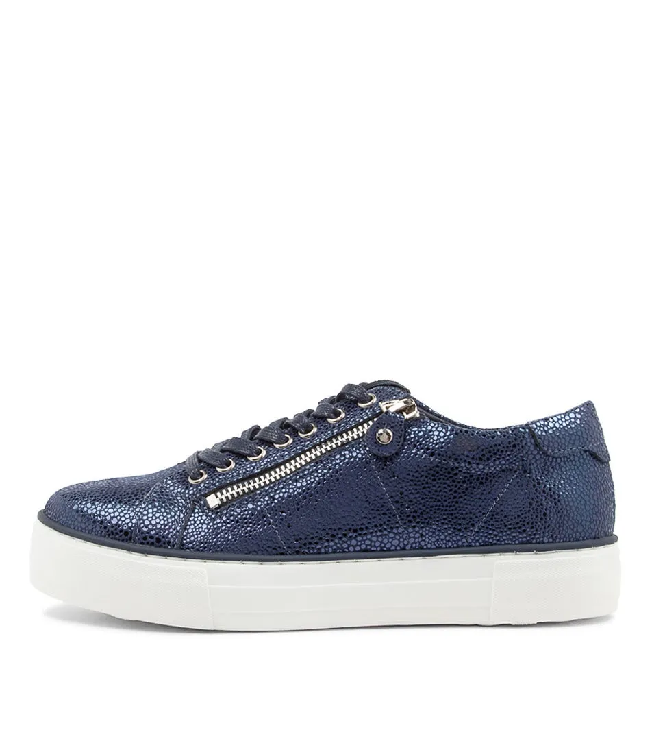 DJANGO & JULIETTE Froggy Navy Speckle Leather Sneakers