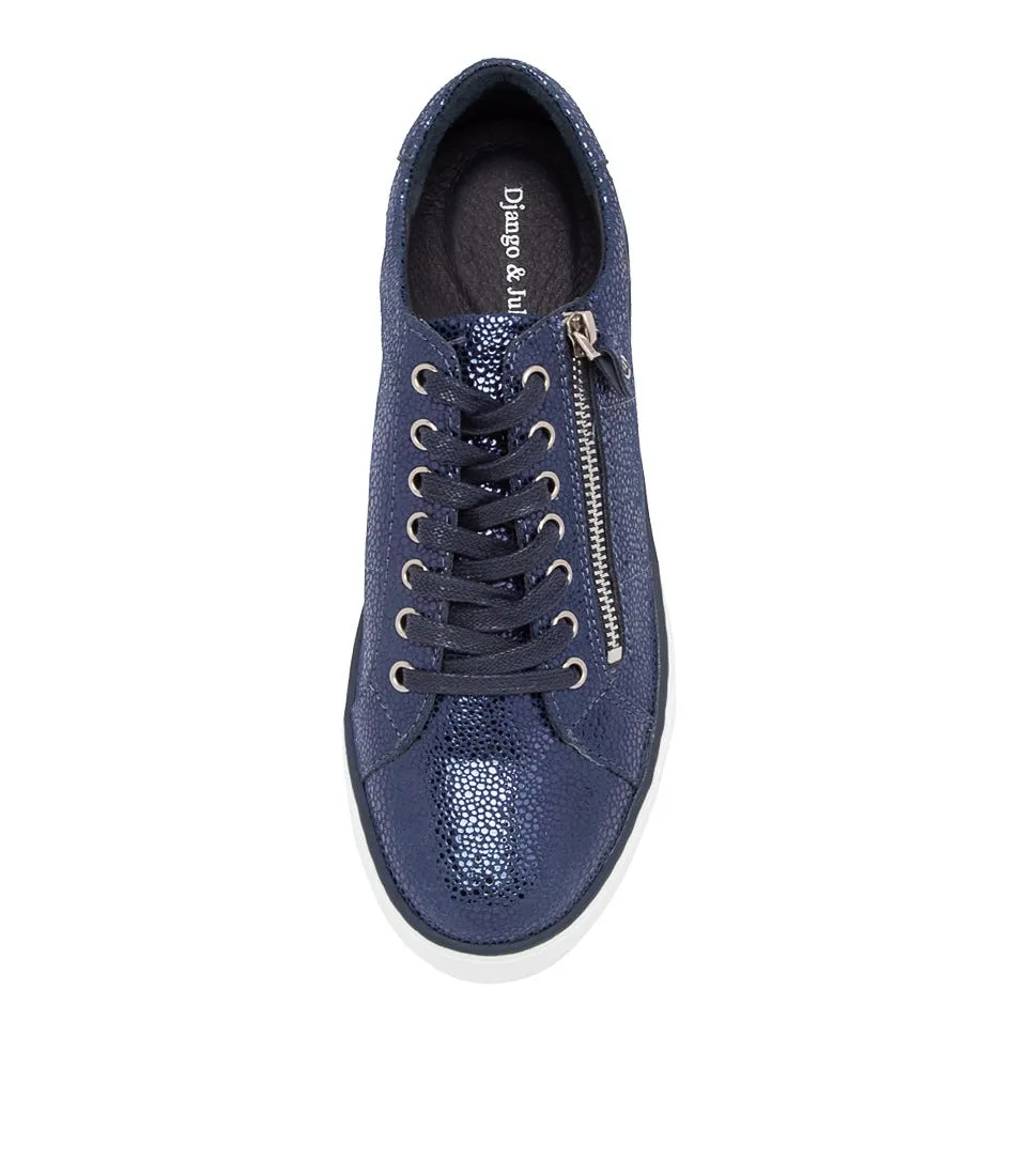 DJANGO & JULIETTE Froggy Navy Speckle Leather Sneakers