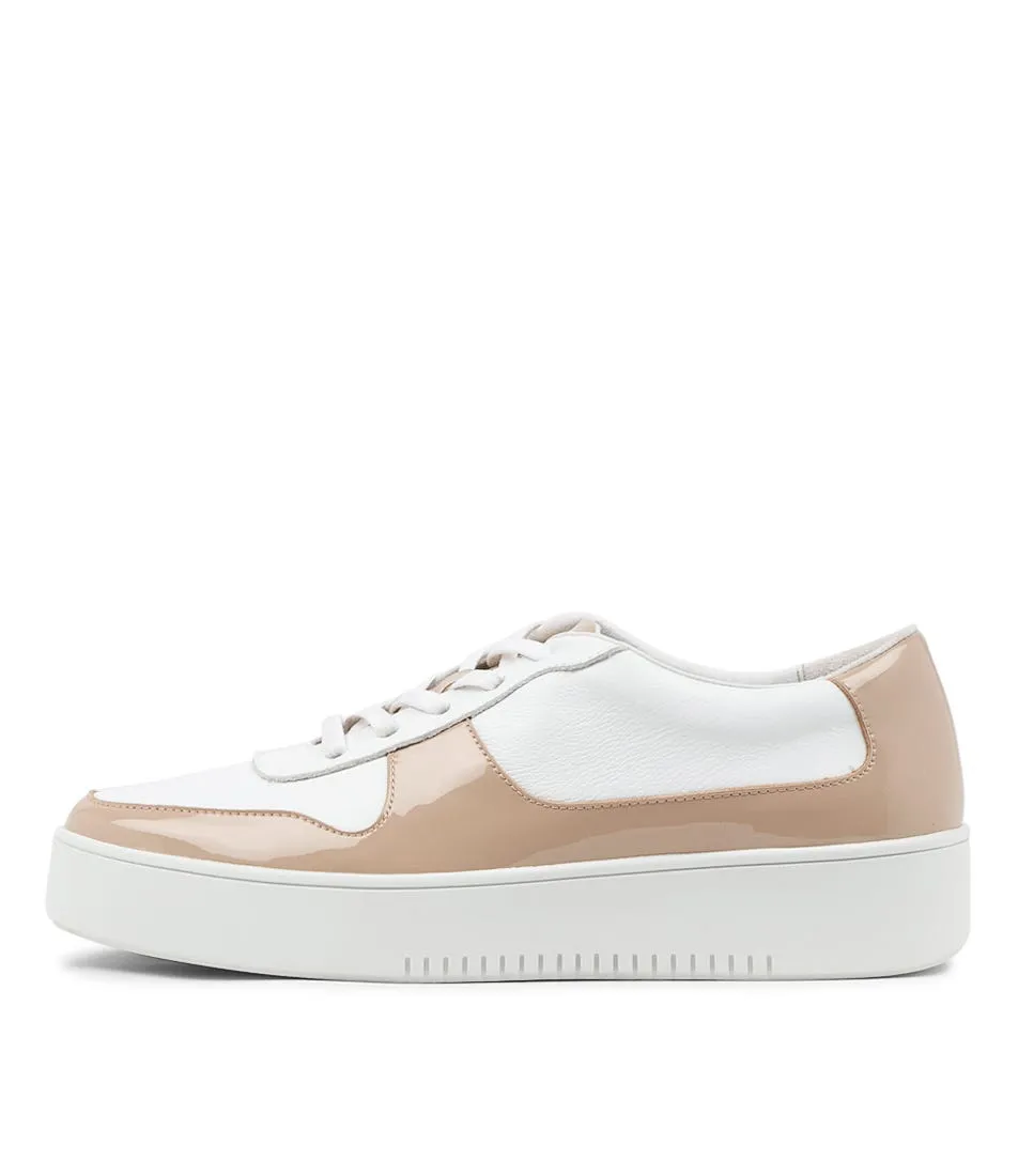 DJANGO & JULIETTE Lafia Latte White Patent Leather Sneakers