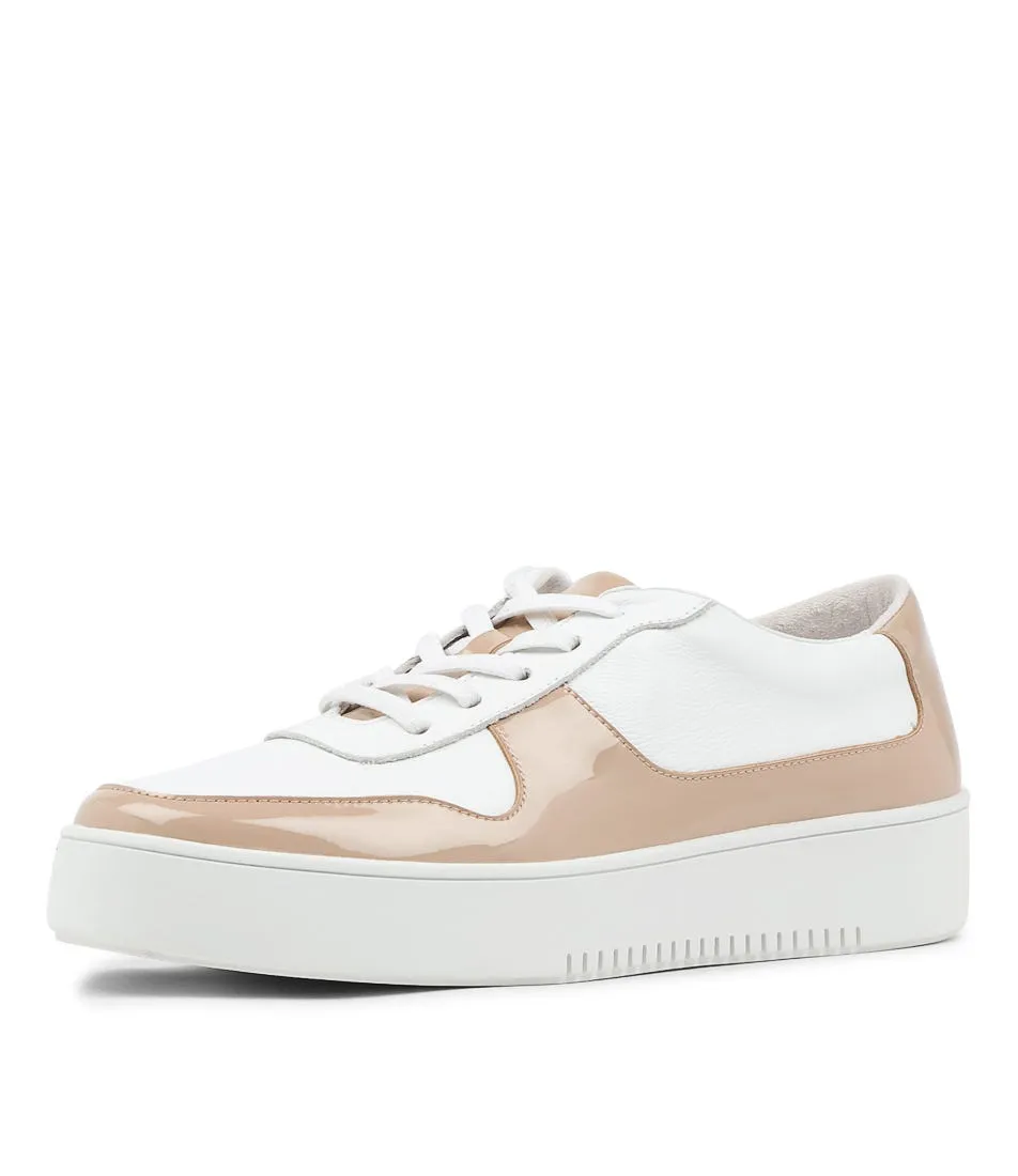 DJANGO & JULIETTE Lafia Latte White Patent Leather Sneakers