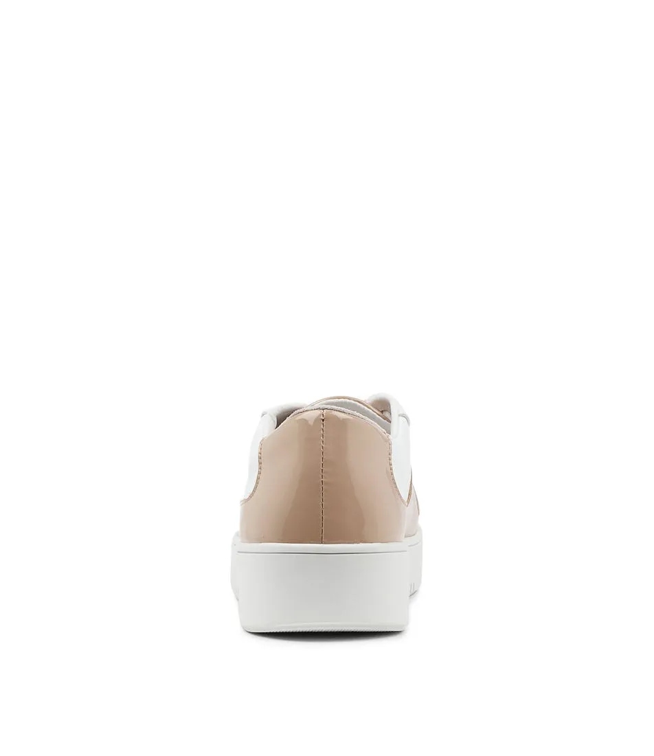 DJANGO & JULIETTE Lafia Latte White Patent Leather Sneakers