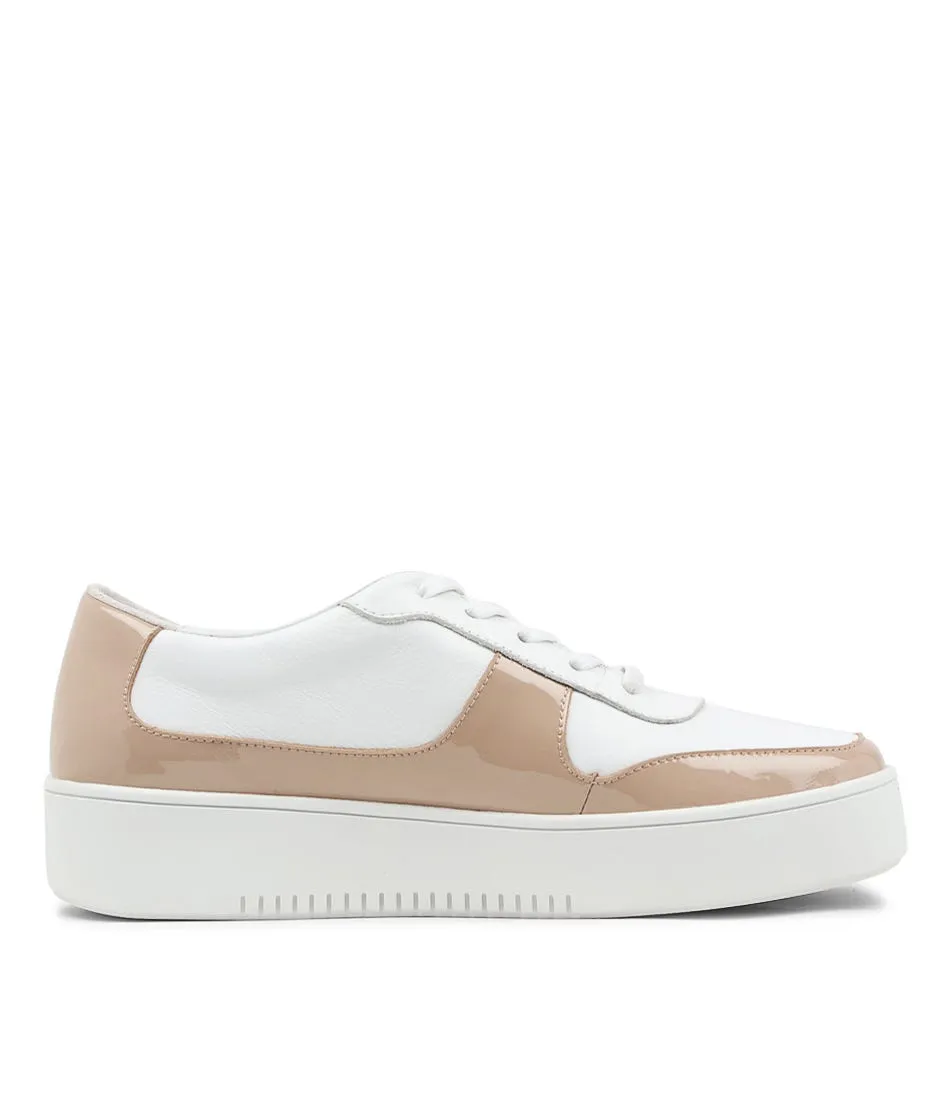 DJANGO & JULIETTE Lafia Latte White Patent Leather Sneakers