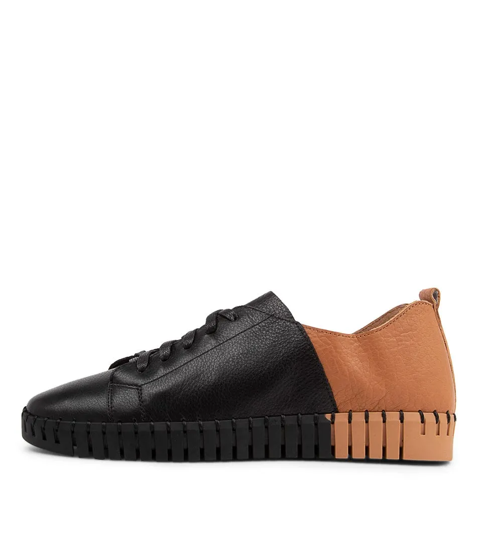 DJANGO & JULIETTE Luxit Black Scotch Leather Sneakers