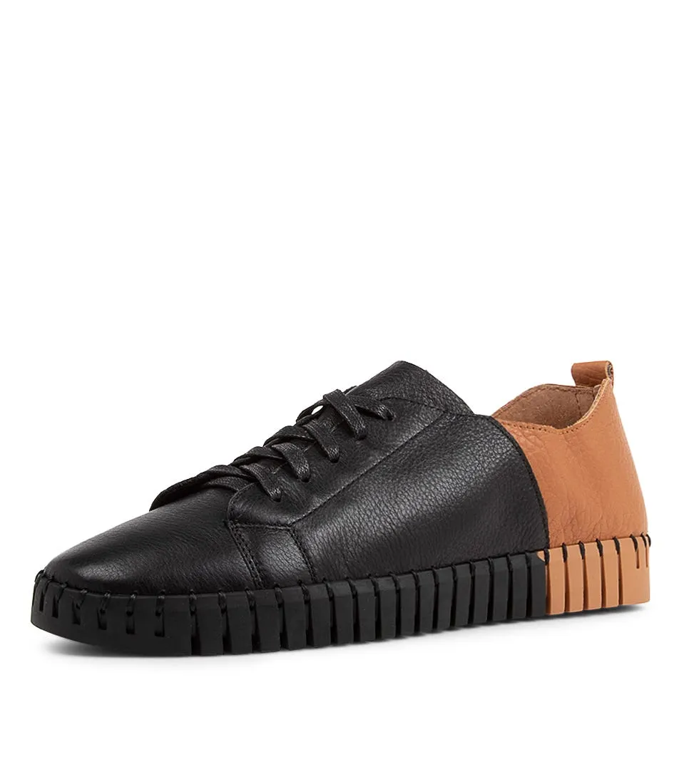 DJANGO & JULIETTE Luxit Black Scotch Leather Sneakers