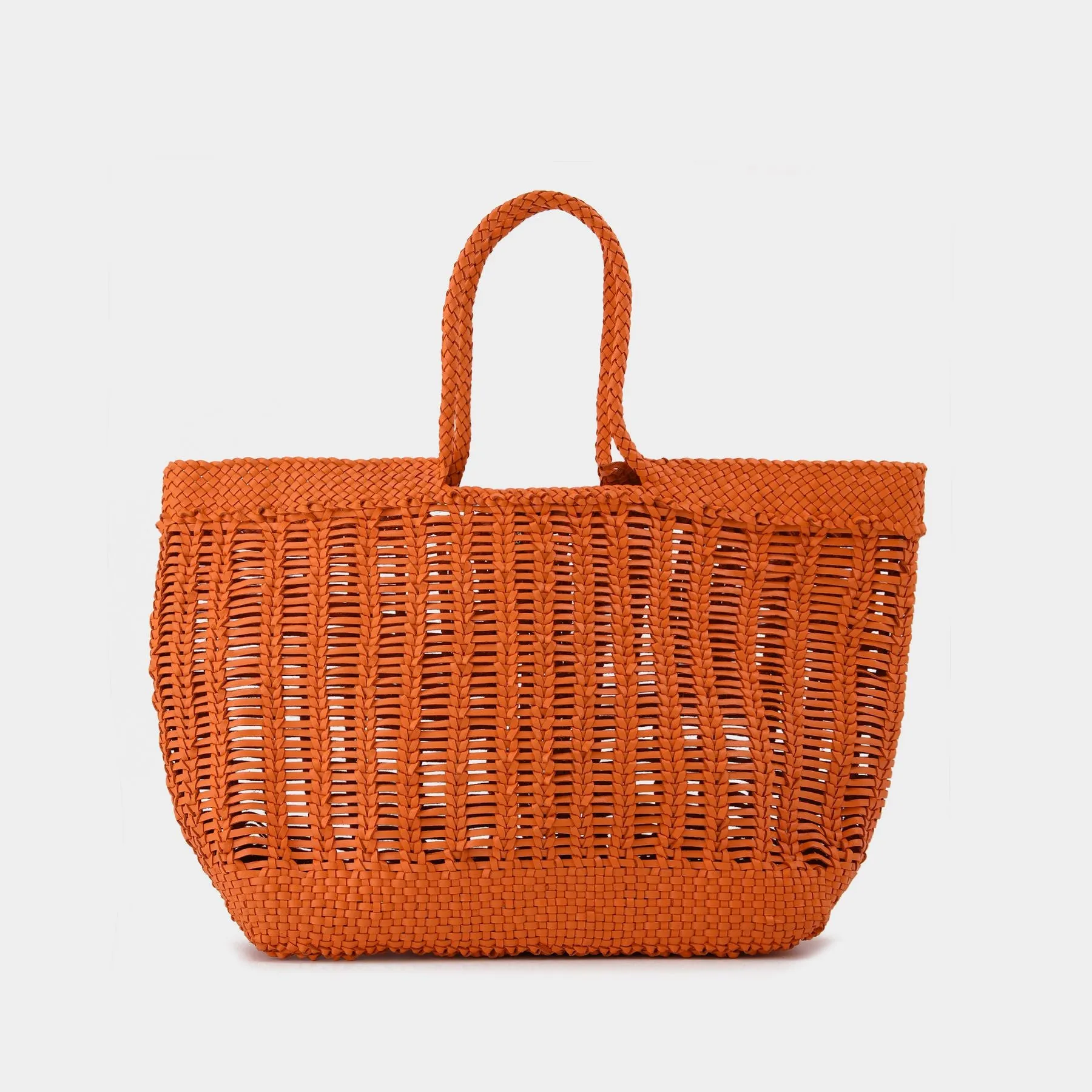 Dragon Diffusion  Windows Basket Bag in Orange Leather