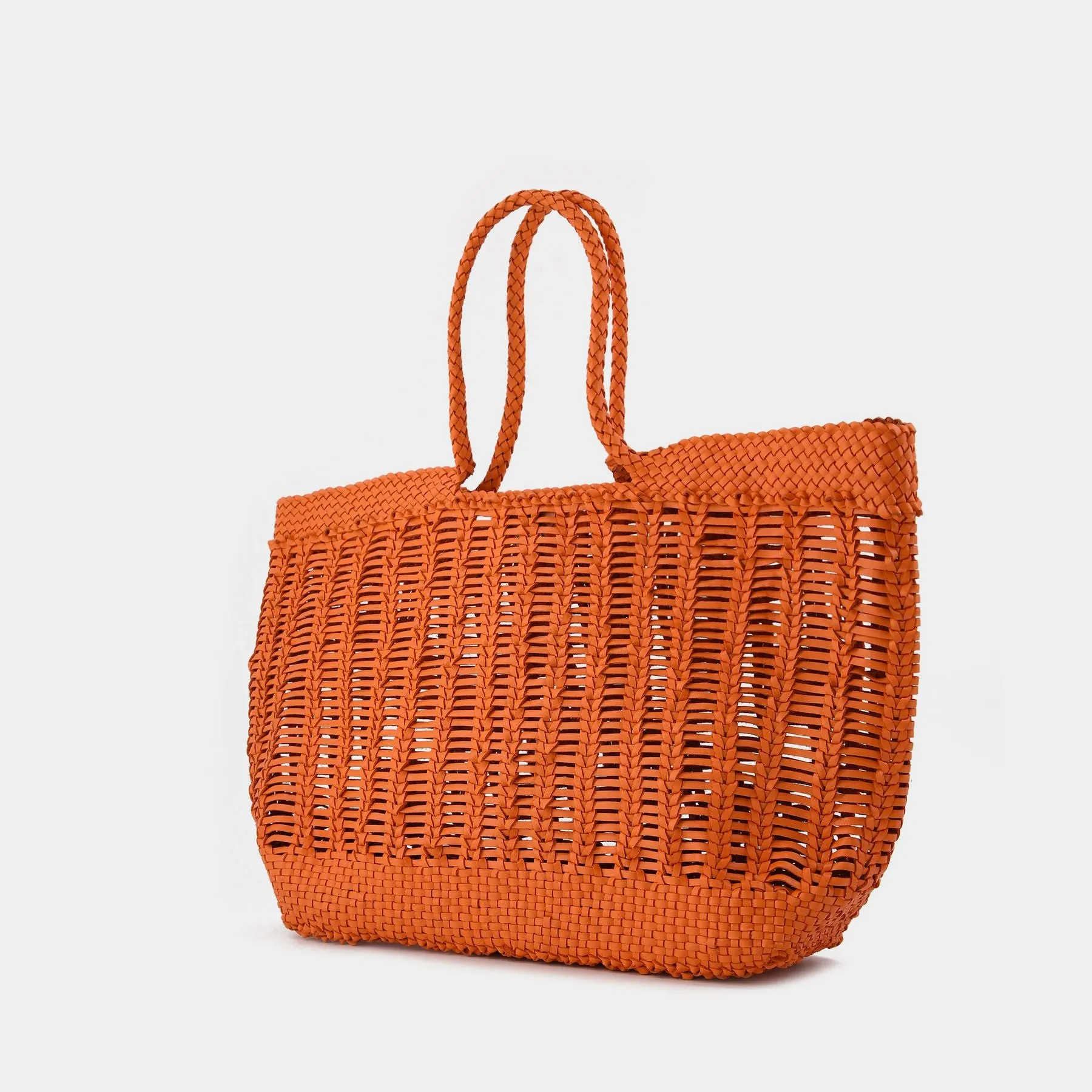 Dragon Diffusion  Windows Basket Bag in Orange Leather