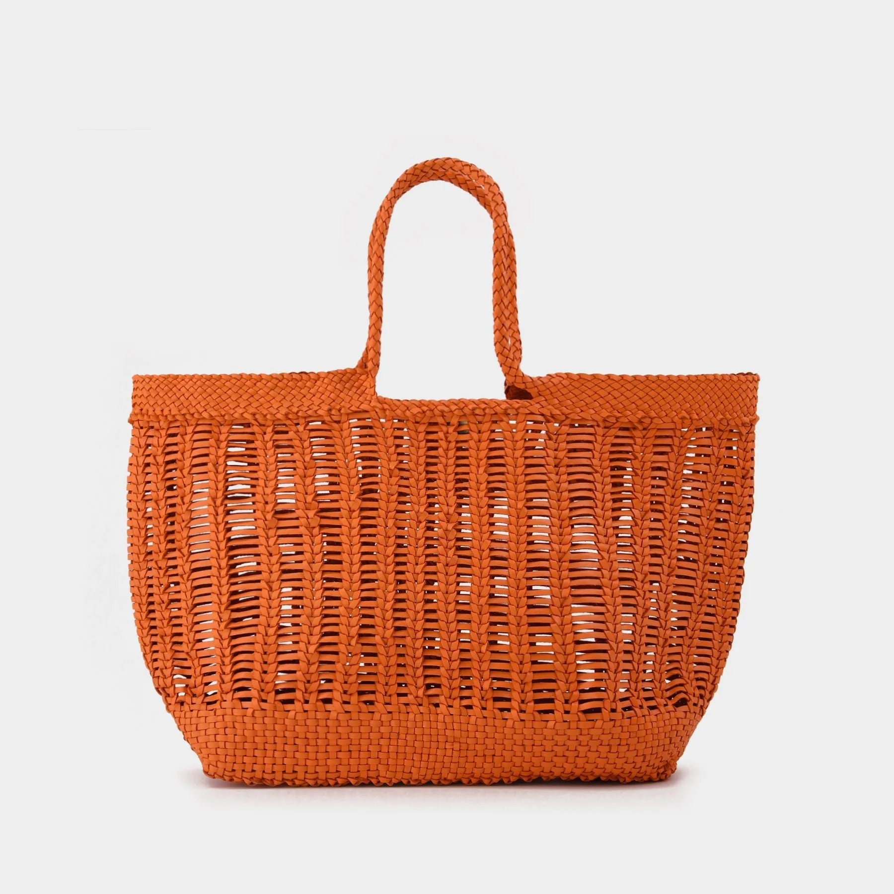 Dragon Diffusion  Windows Basket Bag in Orange Leather