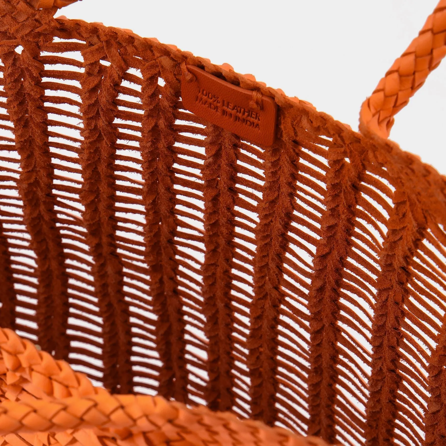 Dragon Diffusion  Windows Basket Bag in Orange Leather