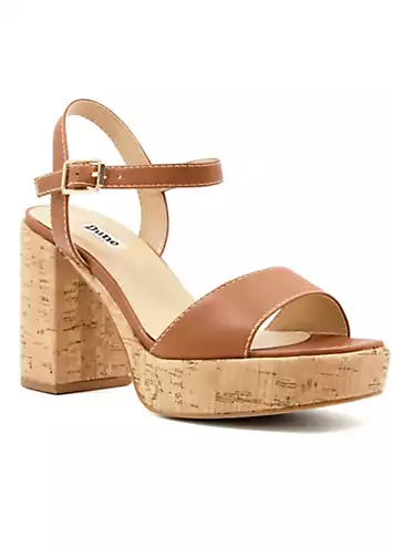 Dune London Jodi Tan Cork-Platform Heeled Sandals | Grattan