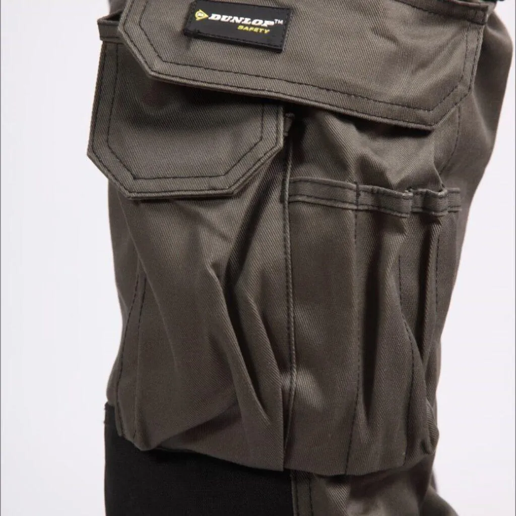 Dunlop on site trousers - Army Green/Black with back and full zip