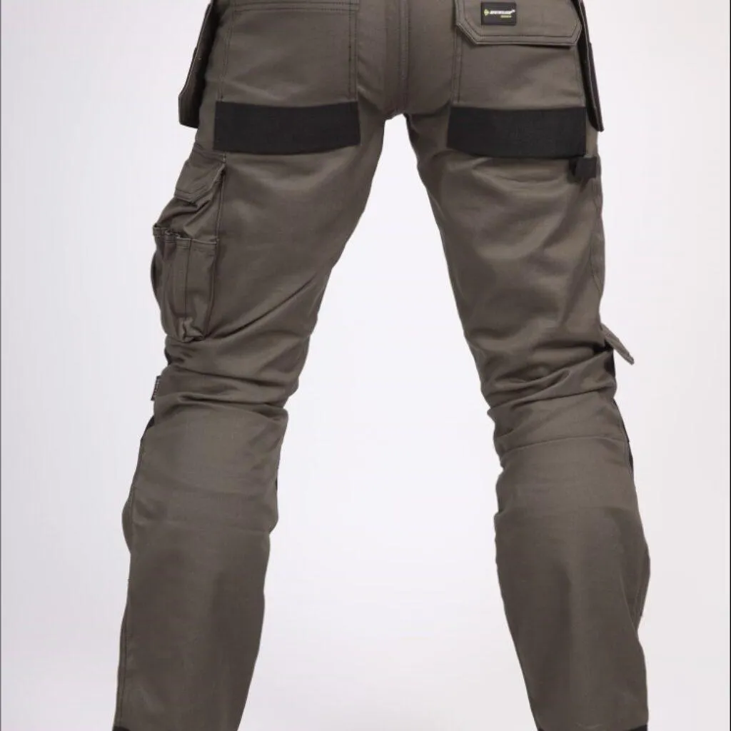 Dunlop on site trousers - Army Green/Black with back and full zip