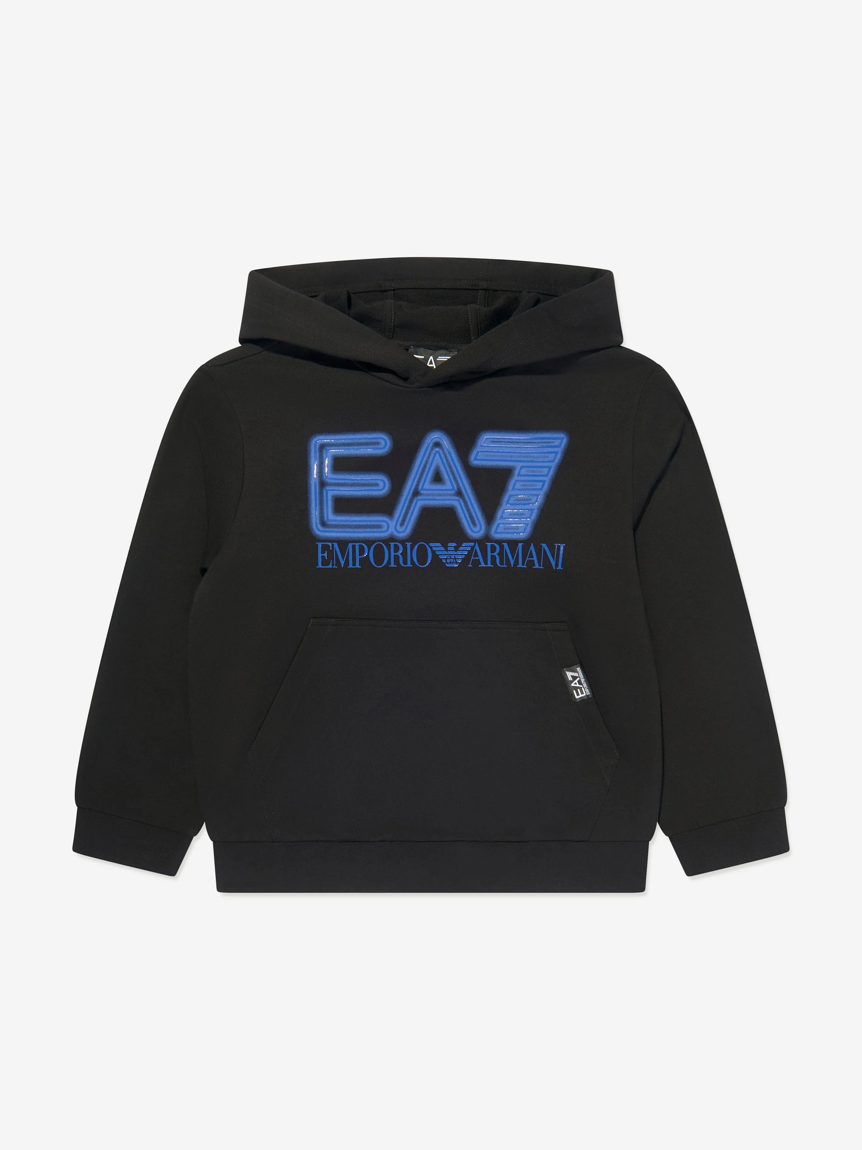 EA7 Emporio Armani Boys Large Logo Hoodie in Black