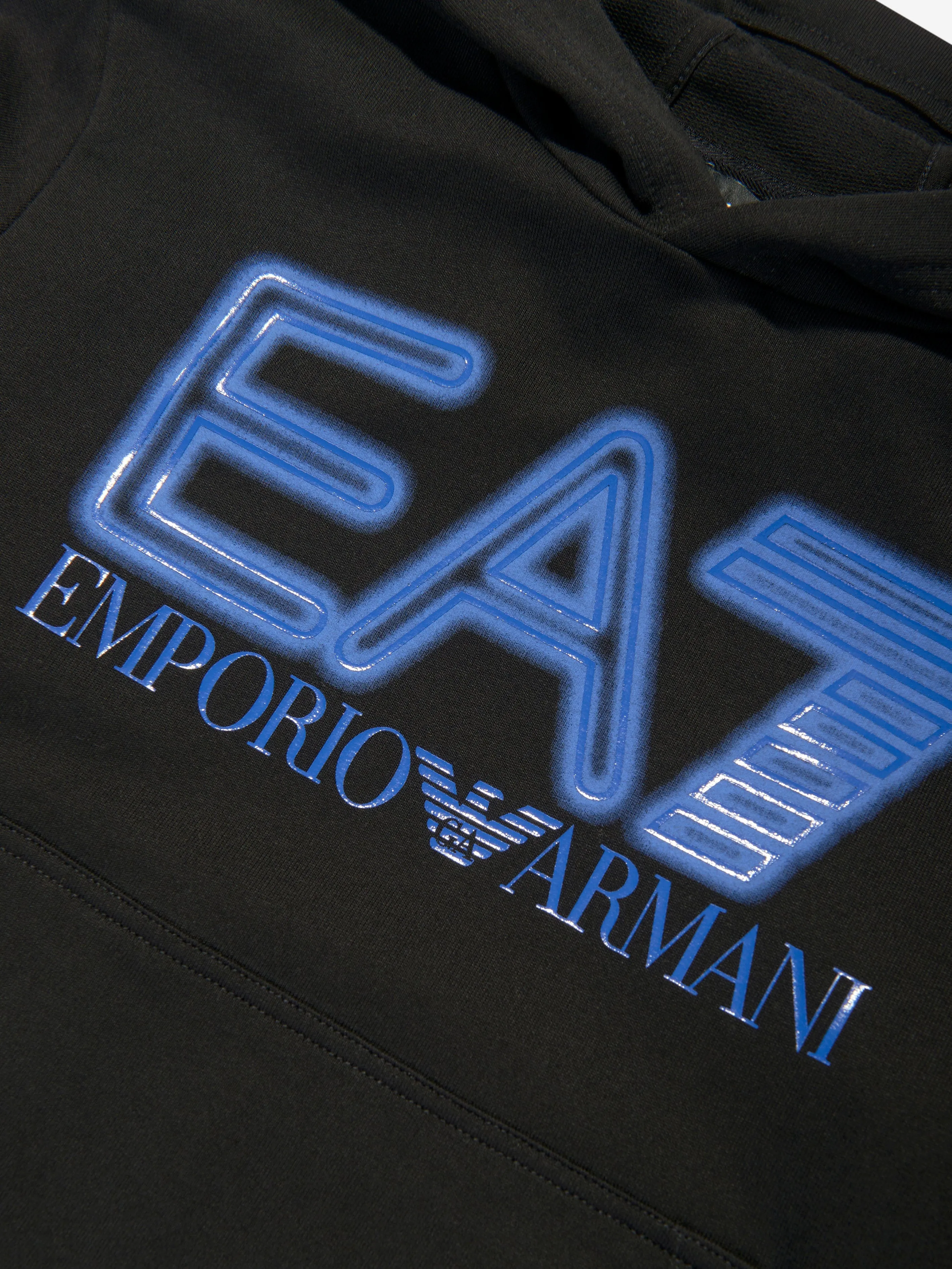 EA7 Emporio Armani Boys Large Logo Hoodie in Black