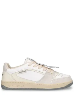 Enterprise Japan   EJ Egg Tag low leather sneakers 