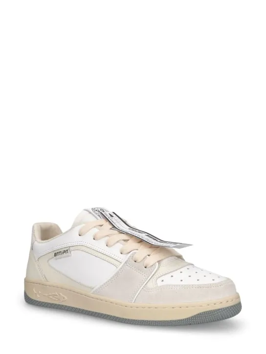 Enterprise Japan   EJ Egg Tag low leather sneakers 