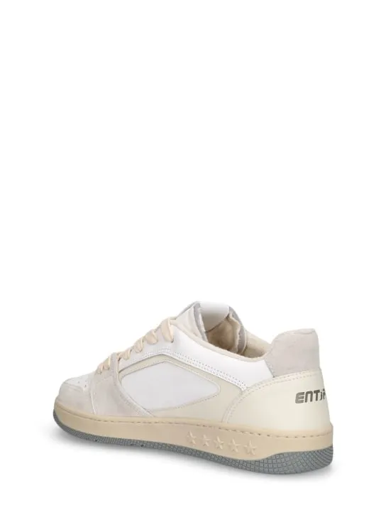 Enterprise Japan   EJ Egg Tag low leather sneakers 