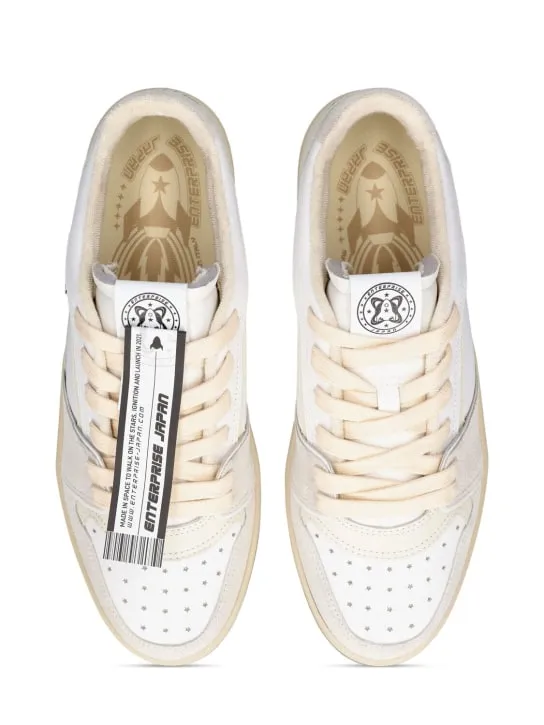 Enterprise Japan   EJ Egg Tag low leather sneakers 