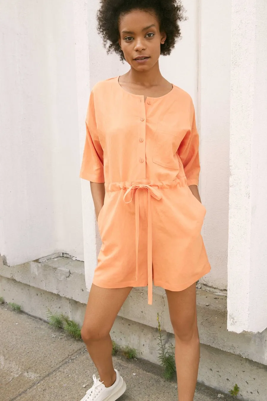 Eve Gravel Patchouli Romper - Papaya (In Store)