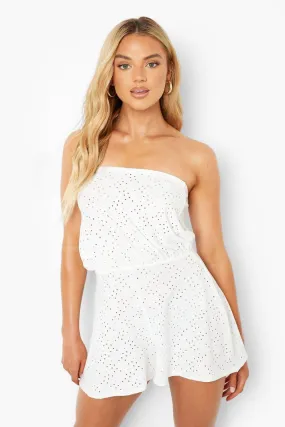 Eyelet Jersey Bandeau Beach Romper