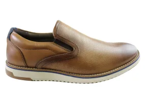 Ferricelli Lawrence Mens Comfort Leather Slip On Shoes Made In Brazil