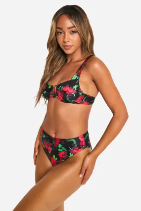 Floral Underwired High Waist Bikini