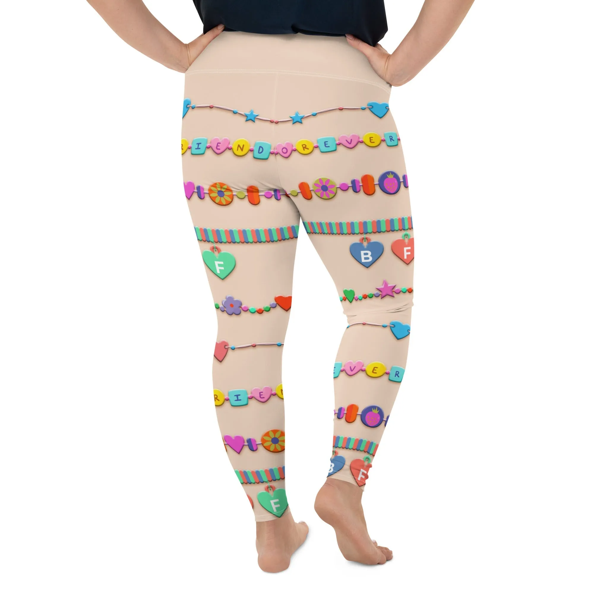 Friendship Bracelet Print Plus Size Leggings