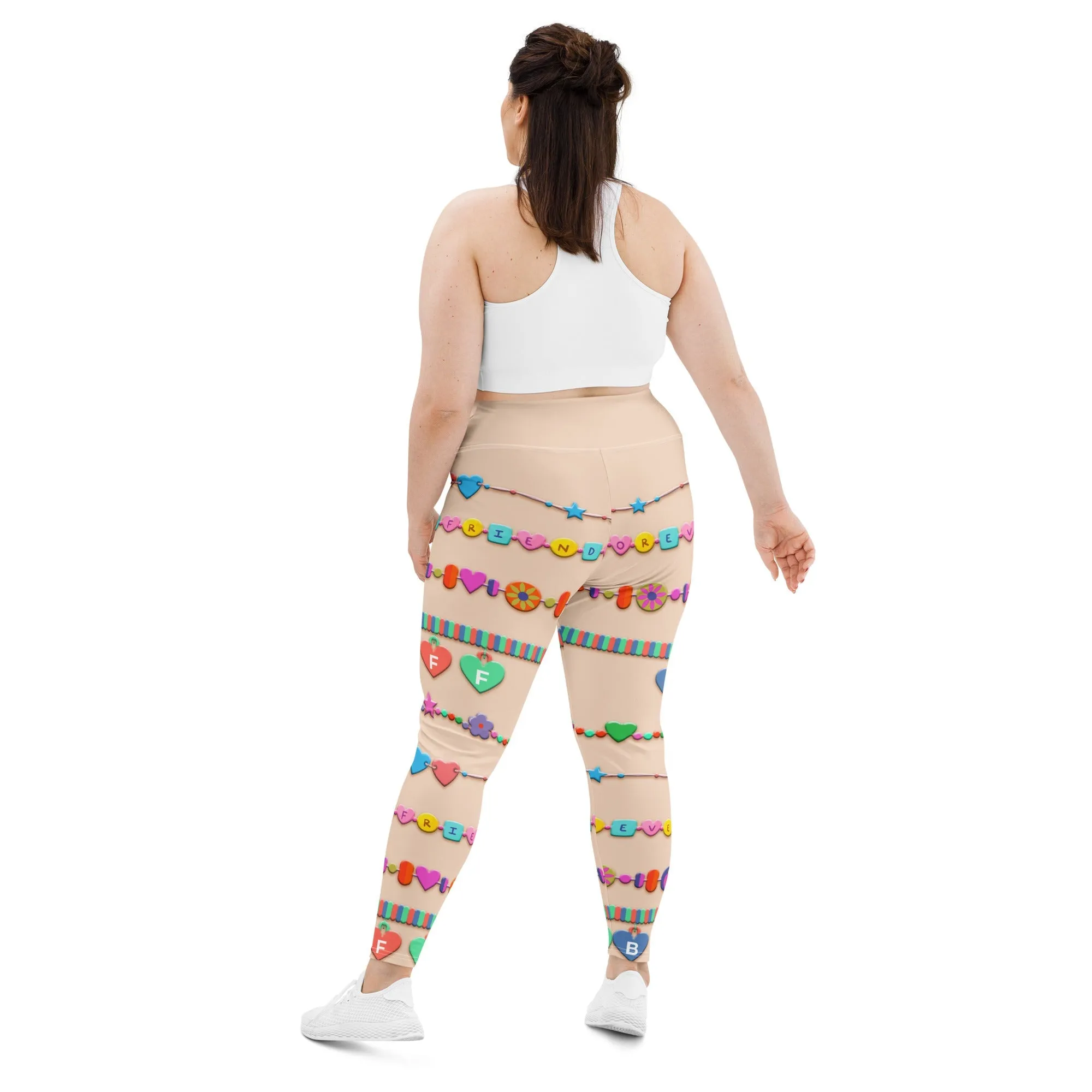 Friendship Bracelet Print Plus Size Leggings