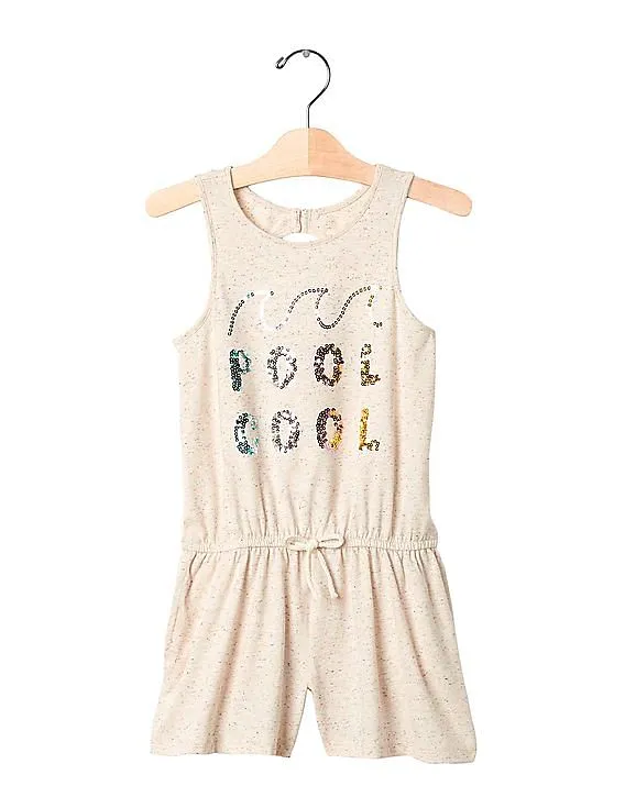 GAP Girls White Open Back Tank Romper