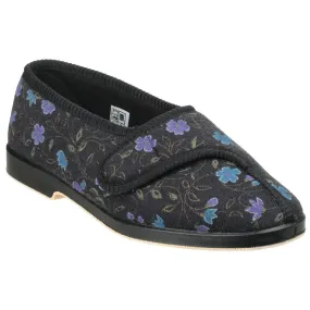 GBS Wilma Ladies Wide Fit Slipper Black