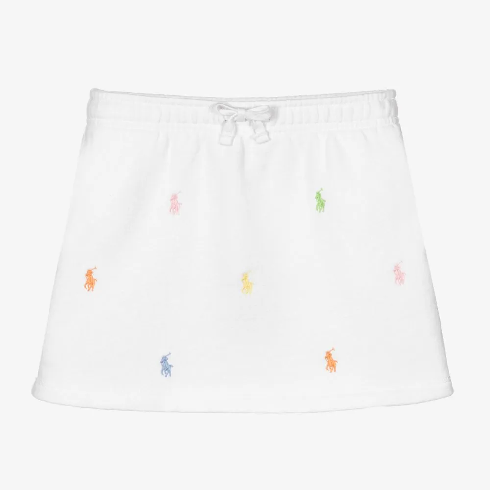 Girls White Jersey Skirt