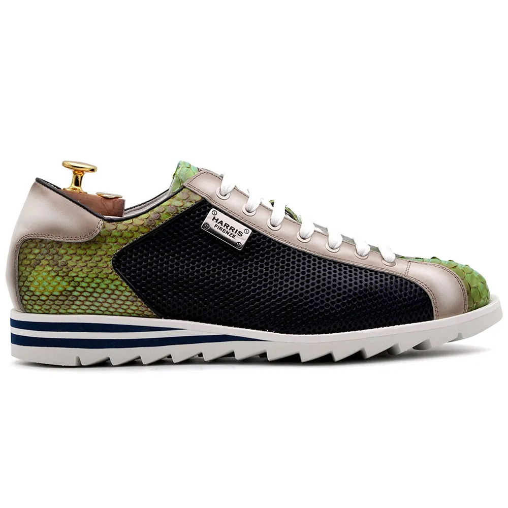 Harris Firenze 1913 Python / Suede Leather Sneakers Blue