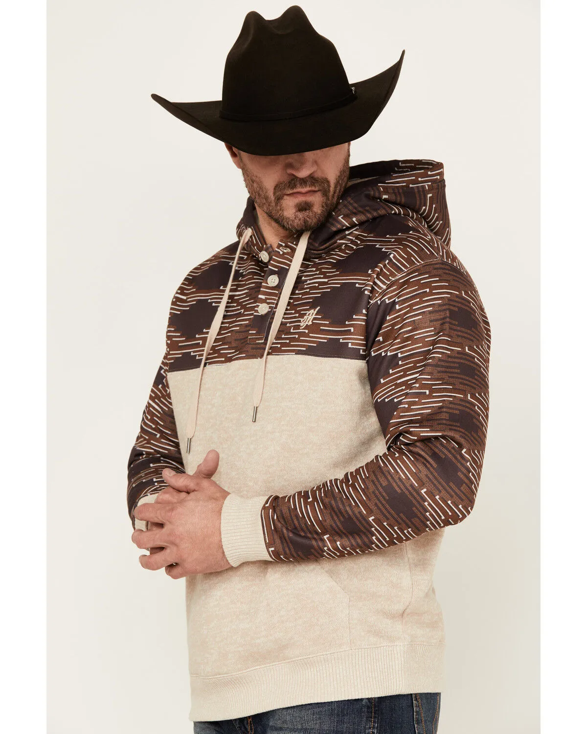 Hooey Men's Jimmy Southwestern Block Hooded Pullover