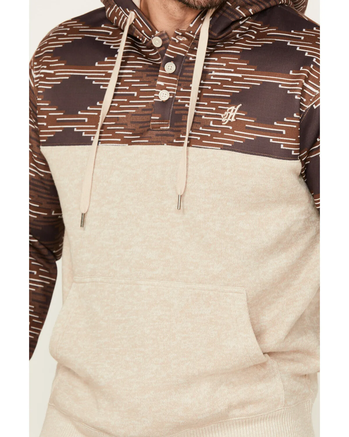 Hooey Men's Jimmy Southwestern Block Hooded Pullover