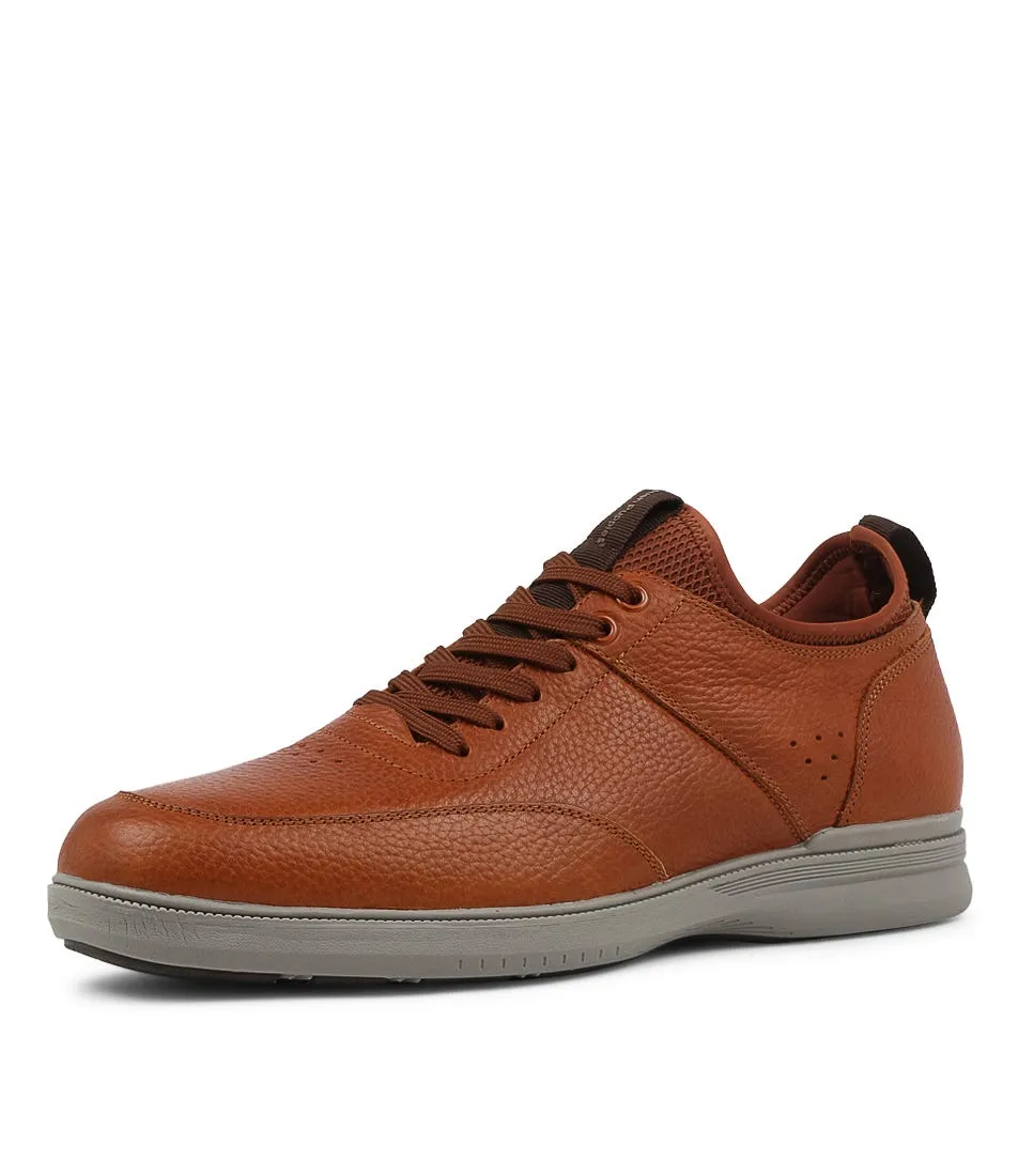 HUSH PUPPIES Lotad Tan Tumble Leather Sneakers