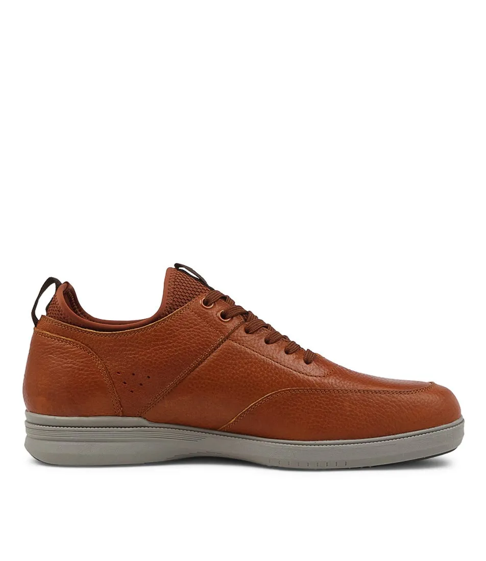 HUSH PUPPIES Lotad Tan Tumble Leather Sneakers