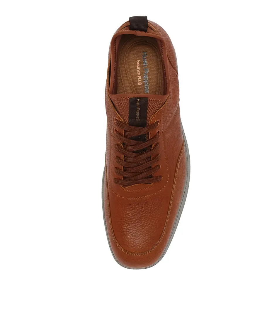 HUSH PUPPIES Lotad Tan Tumble Leather Sneakers