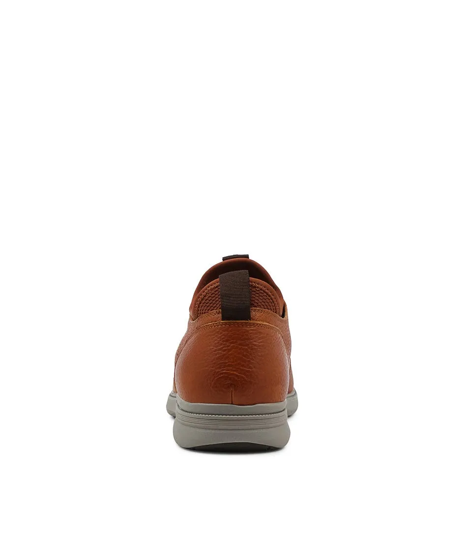 HUSH PUPPIES Lotad Tan Tumble Leather Sneakers