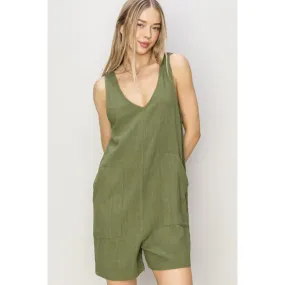 HYFVE V-Neck Sleeveless Romper with Pockets