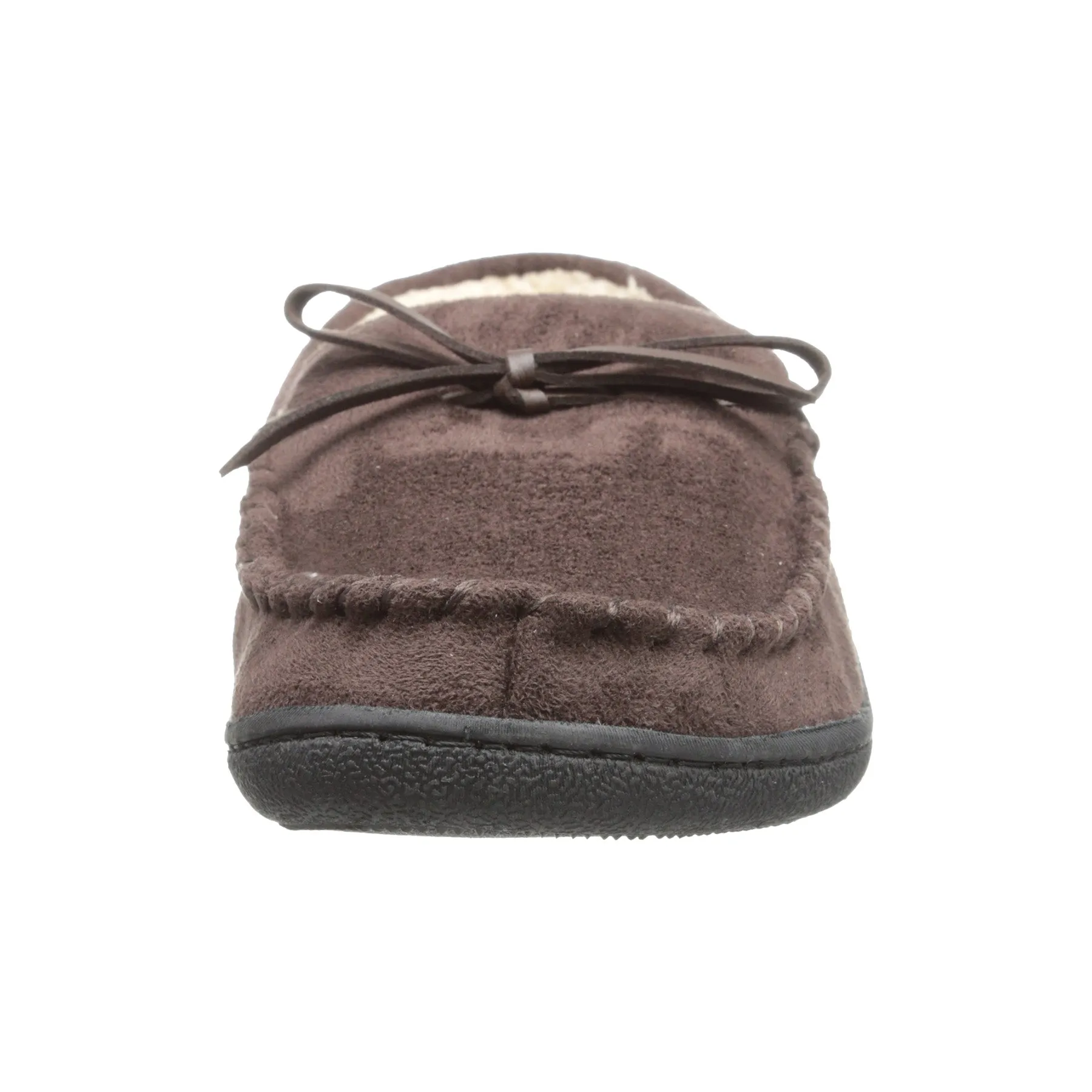 Isotoner Isotoner Men's Microsuede Boater Moccasin Slipper with Sherpa Lining