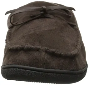 Isotoner Isotoner Men's Microsuede Boater Moccasin Slipper with Sherpa Lining