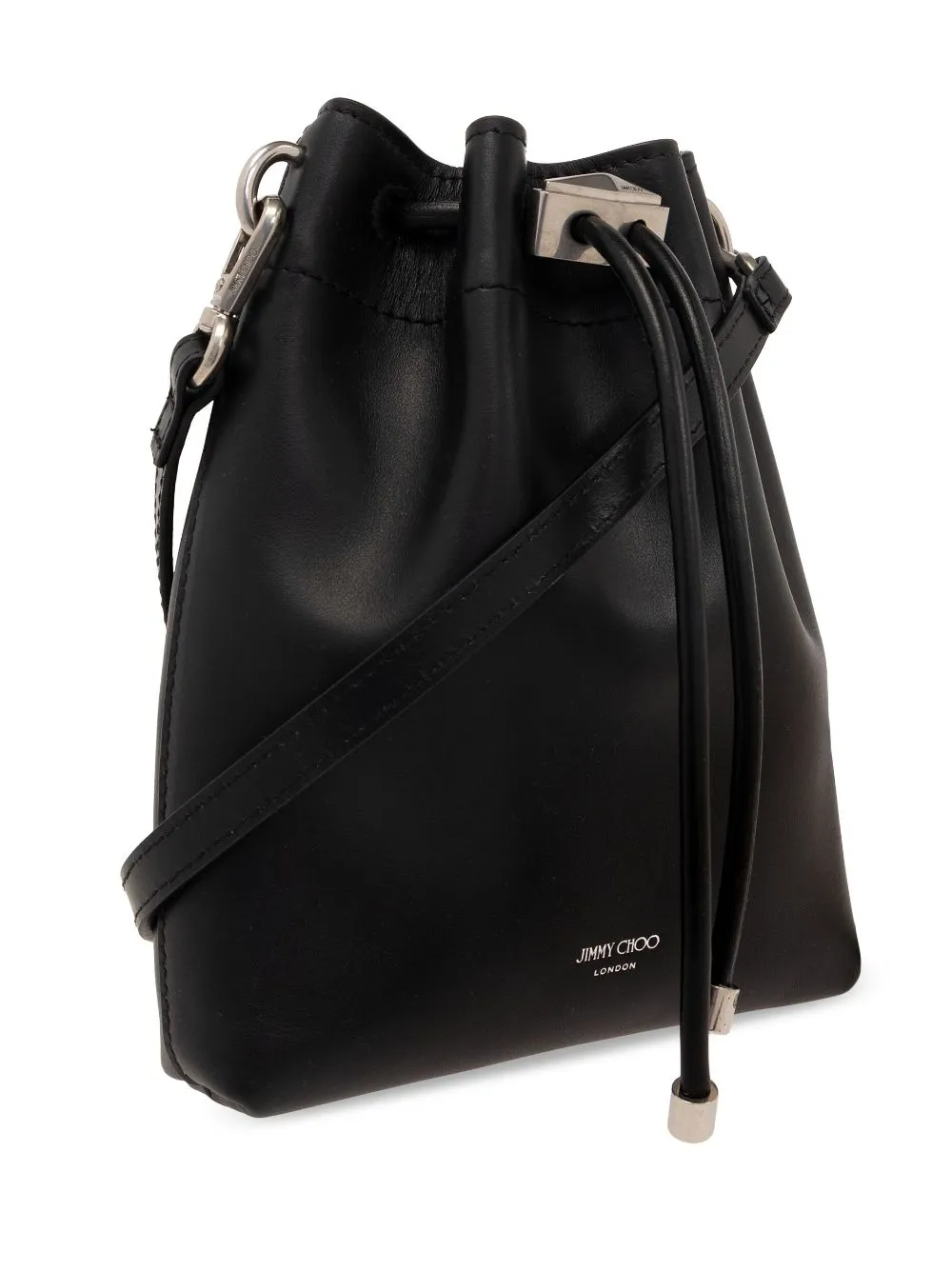 Jimmy Choo    Jimmy Choo Bon Bon Metallic Leather Mini Bucket Bag