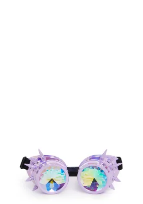 Kaleidoscope Eyes Spiked Goggles - Light Purple-