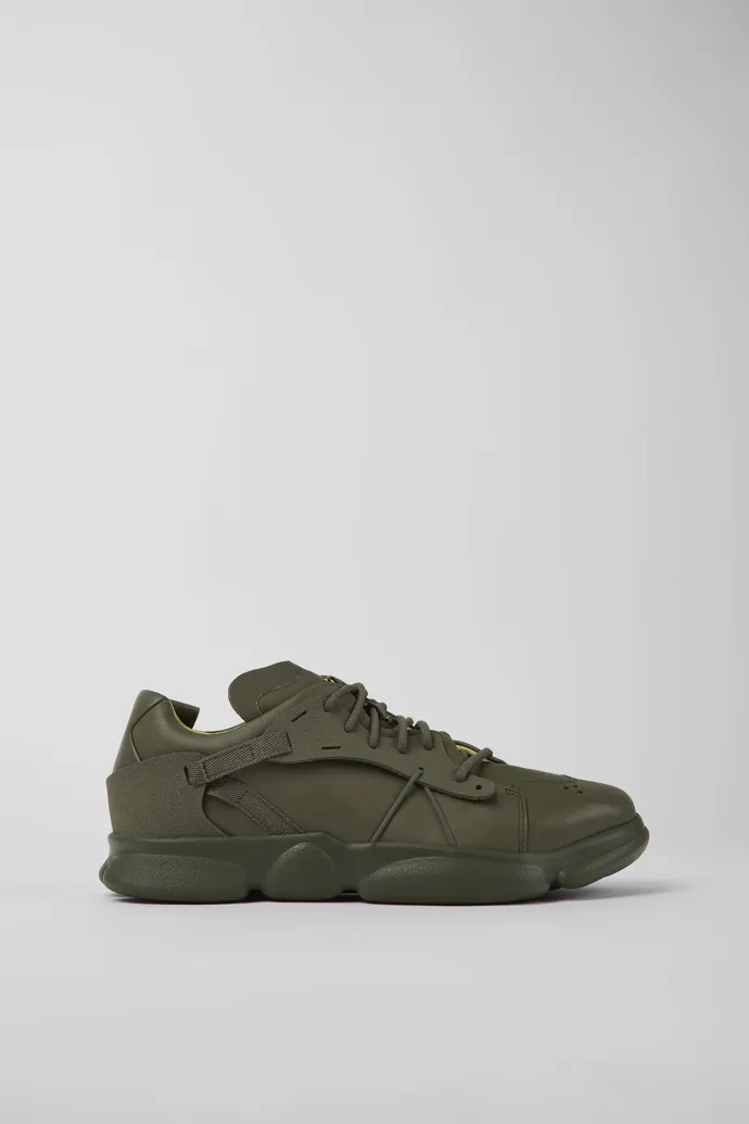 Karst Green leather and textile sneakers for men