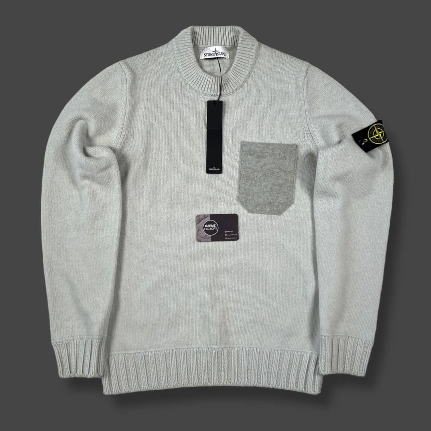 Lambswool Crewneck Knit Jumper Grey