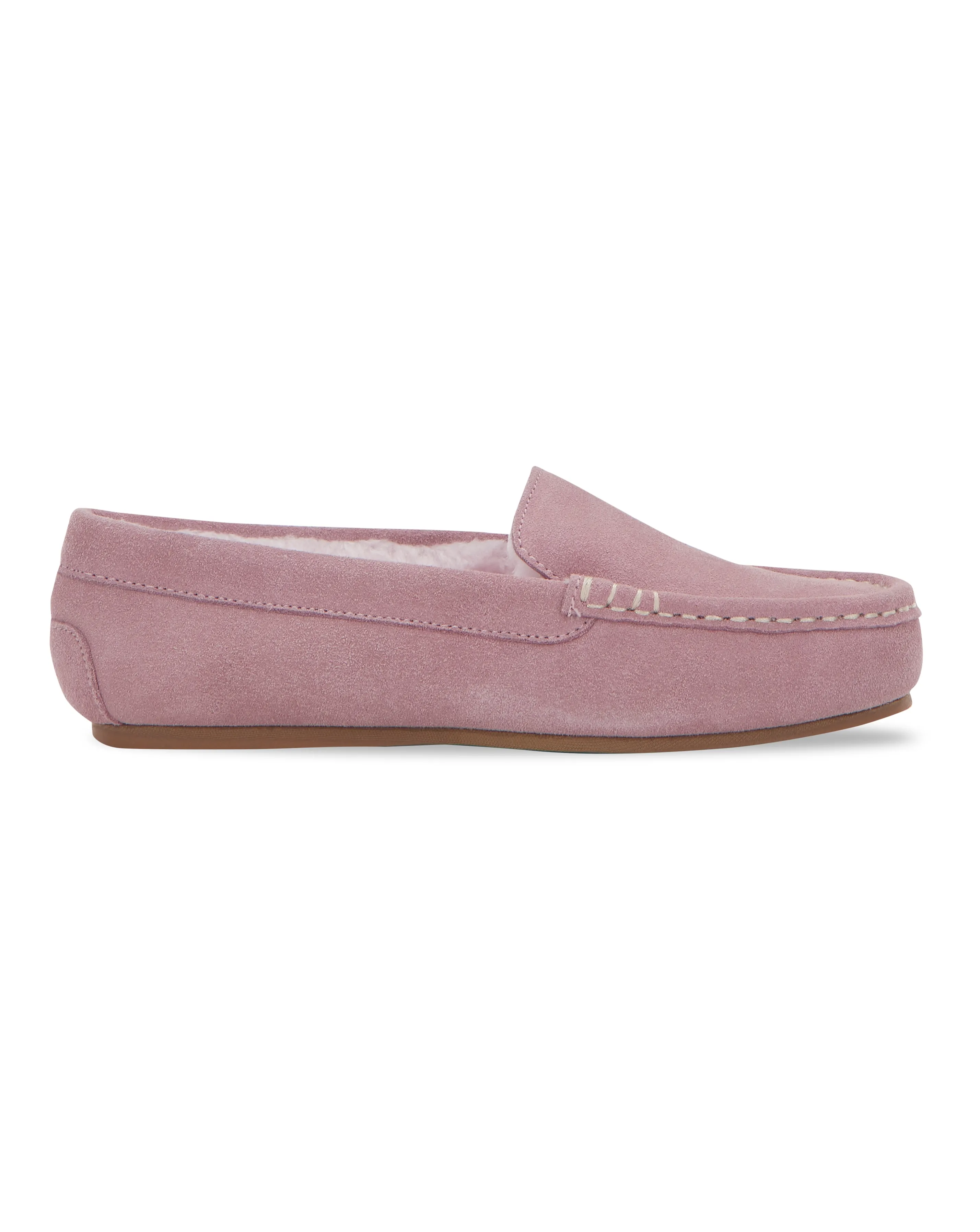 Leona Classic Suede Moccasin Slipper Wide E Fit | Simply Be