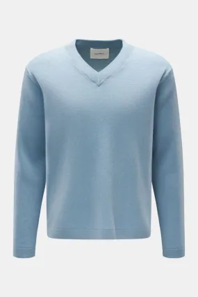 LISA YANG Cashmere V-Neck Pullover 'Clayton' graublau