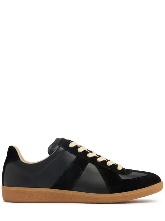 Maison Margiela   Replica leather & suede low top sneakers 