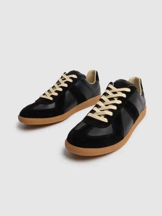 Maison Margiela   Replica leather & suede low top sneakers 